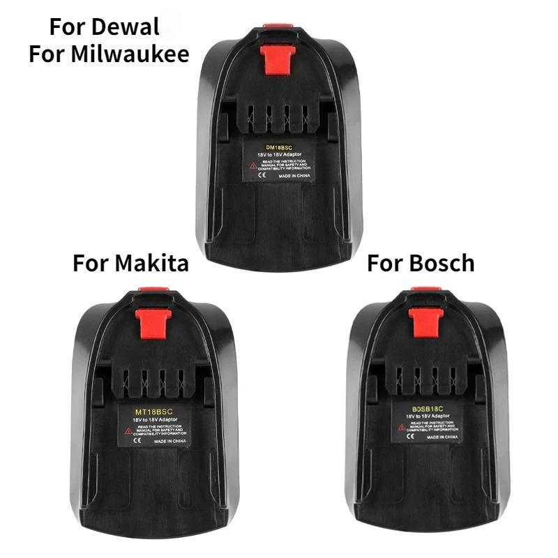 Power Tools Green Color - Adattatore per batteria Bosch/Dewalt/Makita/Milwaukee 18V Li-ion