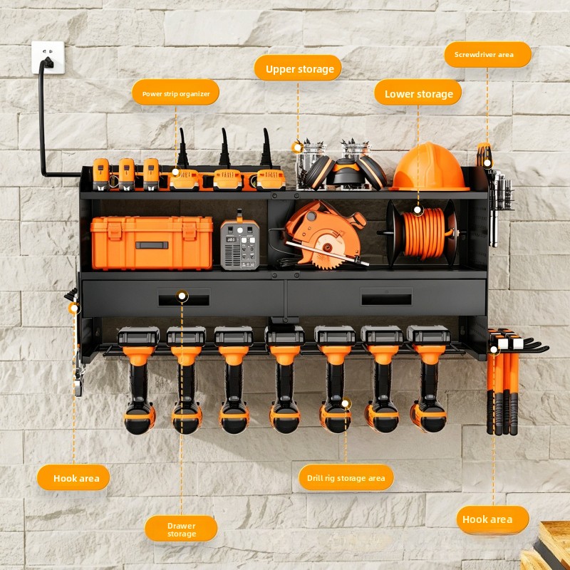 Power Tools Display Rack - Robusto Porta Attrezzi da Parete con