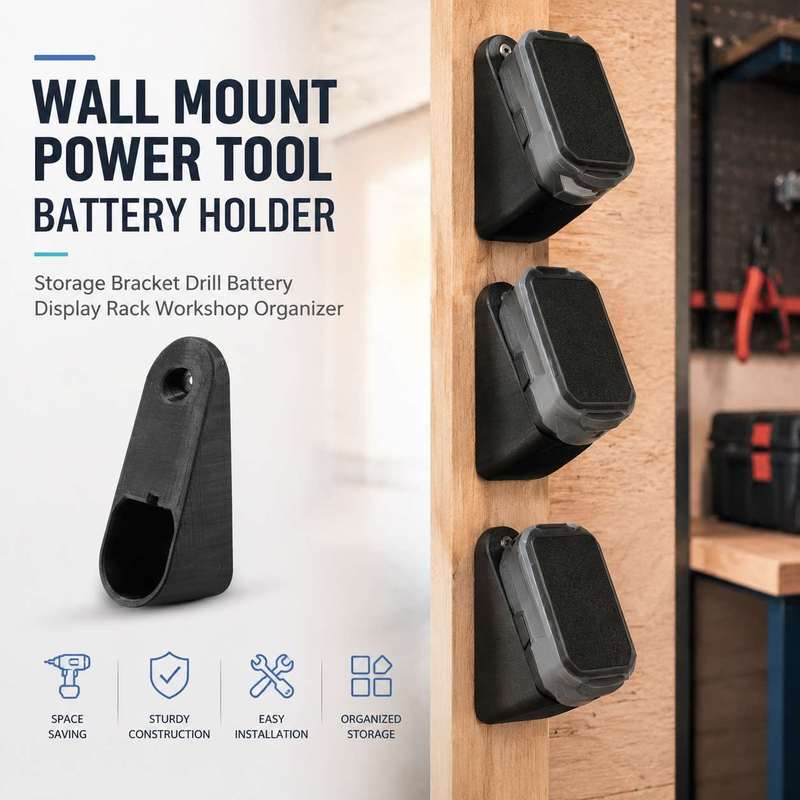 Power Tools Display Rack - Supporto a Parete per Batterie di