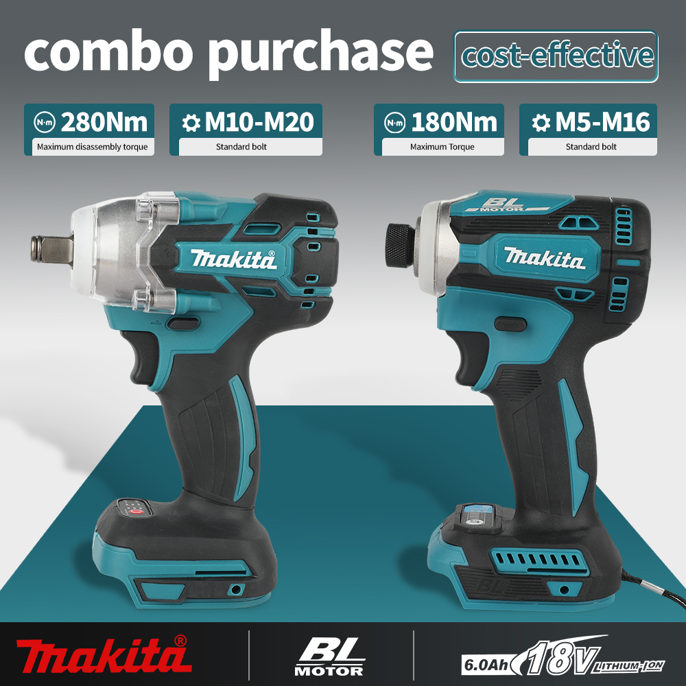 Combo Power Tools - Kit Combo Makita DTW285+DTD171 Senza Spazzole,